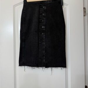 Abercrombie & Fitch Black Denim Button-Front Skirt! NWT!